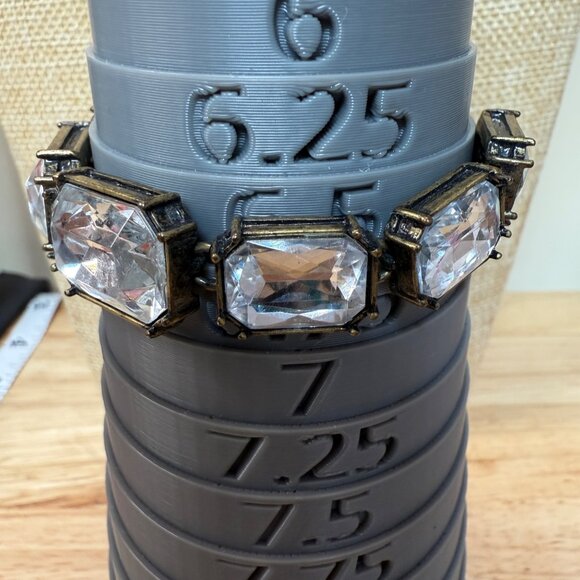 J Crew Gold-Tone Bracelet With Clear Glass Crystals & Toggle Clasp - Picture 8 of 9